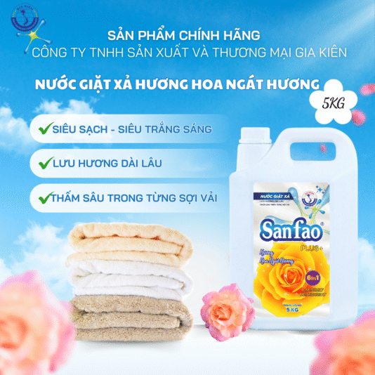 Nước giặt xả Sanfao PLUS+ Hương Hoa 5KG