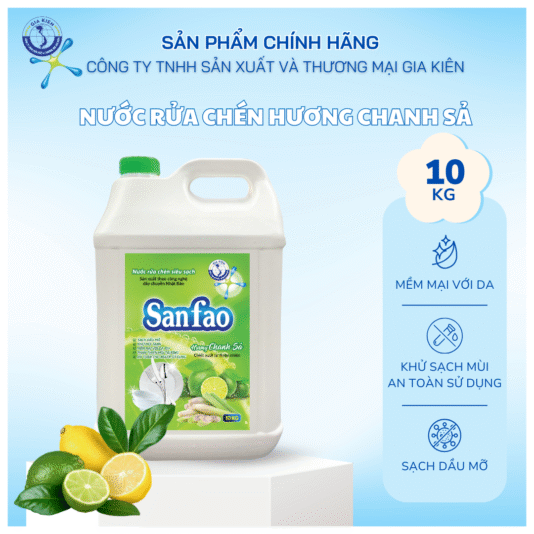 Nước rửa chén Sanfao Hương Chanh Sả 10KG