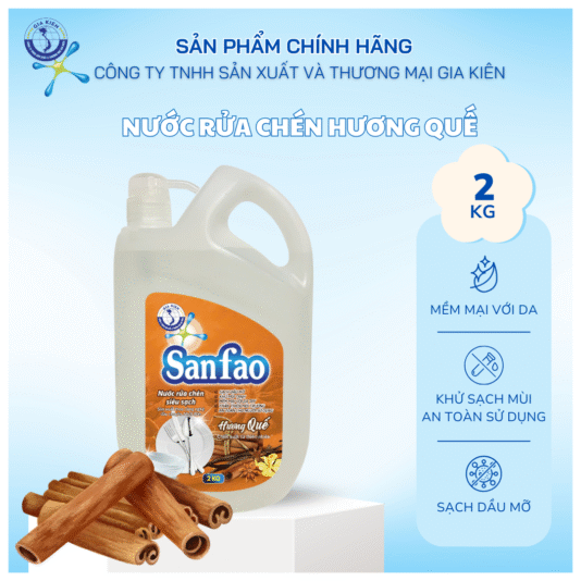 Nước rửa chén Sanfao Hương Quế 2KG