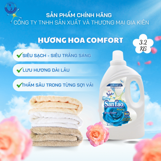 Nước giặt xả Sanfao PLUS+ Hương Comfor 3,2KG