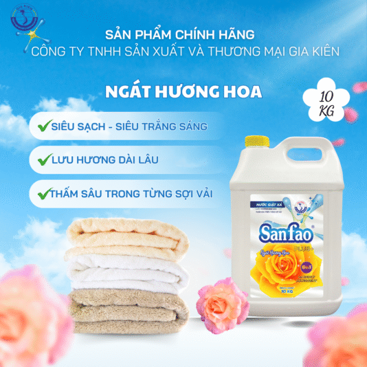 Nước giặt xả Sanfao PLUS+ Hương Hoa 10KG